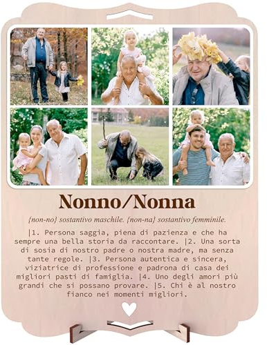 nagu® Geschenk für Oma und Opa zum Geburtstag oder Großelterntag. Personalisiertes Bild mit Foto. Geschenkkarte aus Holz, 30 x 22 cm, für personalisierte Geschenke. Inklusive Buchstaben und Zahlen