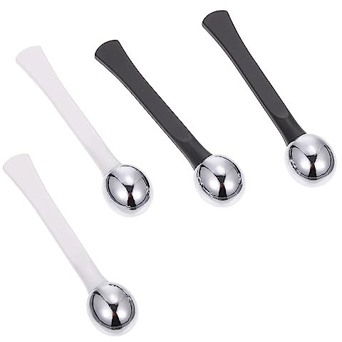 Healvian 4 Pièces D'importation Masseur Facial Masseurs Oculaires De Massage Du Visage Applicateur De Crème Contour Des Yeux Spatule Crème Visage Spatule De Soin Alliage De Zinc