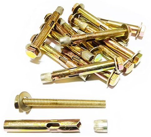 JXPXJMY 14 Piezas de Acero al Carbono de alto Rendimiento Pernos de Anclaje de Expansión, Tornillos Galvanizados para la Construcción de la Pared del Piso y el Techo (M6*60)