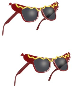 SEWACC 2Pcs Hot Dog Brillen Lustige Party Dekorative Brille Lustige Form Neuheit Brille Für Maskerade Party