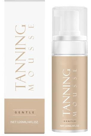 Gentle Tanning Mousse - Leichte Selbstbräuner-Schaumcreme mit Kokosöl & Teeblatt-Extrakt Bräunungscreme Solarium Creme für Selbstbräuner Gesicht und gleichmäßige Bräune, 120ml