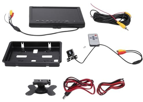Hxhsgmeh 1Set 9 Inch Car LCD Monitor HD -Compatible VGA/AV TV DVD Player Camera Parking Rearview System