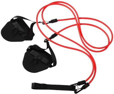 FOYTOKI 2piezas Cinturón De Resistencia para Natación De Entrenamiento con Palas De Mano Alta Elasticidad y Tensión para Mejorar Fuerza Muscular y Técnica De Nado Portátil y Compacto