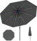 GOPLUS Sombrilla Jardin Grande 300 CM, Parasol Terraza Exterior con 96 Lámparas LED Solares & Manivela, 8 Varillas Sólidas, Protección Solar, Parasol Inclinable para Patio Balcón Piscina (Gris)