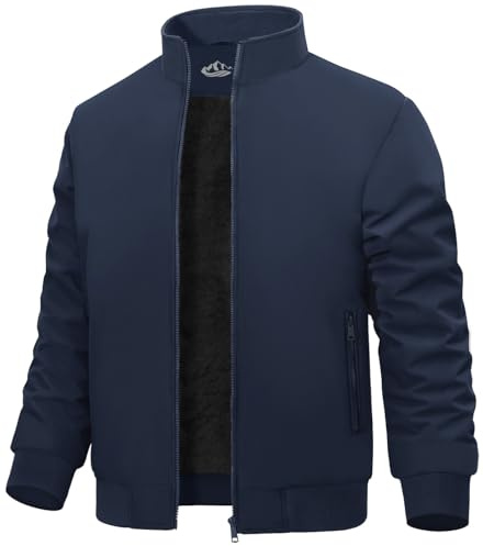 Lonya Giacca Bomber Invernale Uomo Giubbotto Pile Termica Aviator Jacket Antivento Impermeabili Casual Con Cerniera e Tasche