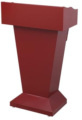 BVCL Professionelles Rednerpult, Metall-Rednerpult mit integriertem Pult, 113 cm Höhe und großer Oberfläche for Veranstaltungen und Präsentationen(Red)
