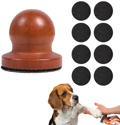 PLUSHCEWT Wooden Dog Nail File with 8 Sanding Papers Stress-Free Claw Care Scratching Board for Dogs and Cats, 6 x 6 cm Dog Care Tool for Puppies and Pets at Home