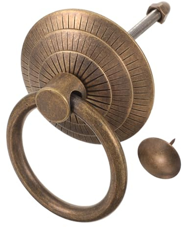 WHAMVOX Antique Style Door Knocker Brushed Metal Gate Handle Vintage Front Door Security Knocker Decorative for Home Hotel Entrance