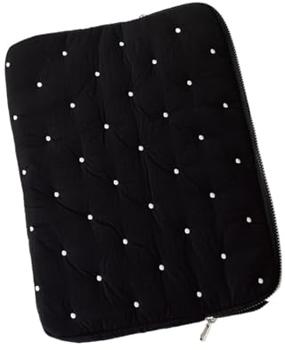 Laptop Bag For Case 13-14 Inch Puffy Notebook Pouch 15-16Inch Cute Laptop Sleeve 9-11 Inch Tablet Sleeve Girl Bag(Black Pouch,9-11 Inch)