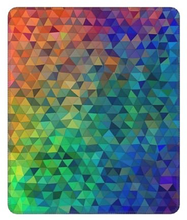 Quadratisches Mauspad, wasserdicht, Gaming-Mauspad mit rutschfester Gummiunterseite, Regenbogen-Dreieck-Mauspad, Computer-Mauspad für Laptop, waschbar, Schreibtischunterlage für Büro, Tisch, Zuhause