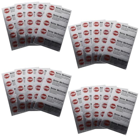 LALADEFIEE 100pcs No Junk Mail Warning Sign Decal - Self-Adhesive Keine Werbung Sticker for Home Office Outdoor Mailbox Post Box Letterbox