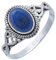 mantraroma Ring 925 Silber Damen Lapis Lazuli Edelstein blau ausgefallen verspielt