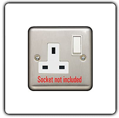 Single Socket Surround | Square | Acrylic Back Panel or Finger Plate | Light Switch Plug (White)