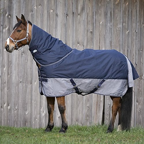 Equi-Theme/Equit'M Tyrex 600 D Pferdedecke, Unisex, 400911, Marineblau/grau, 7 ft/0-Inch/215 cm