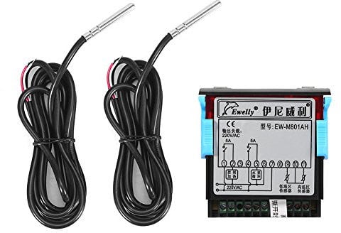 AC 220V 5A All-Purpose Digital Temperature Difference Controller Differential Thermostat with Sensor Probe for Solar Water Heater