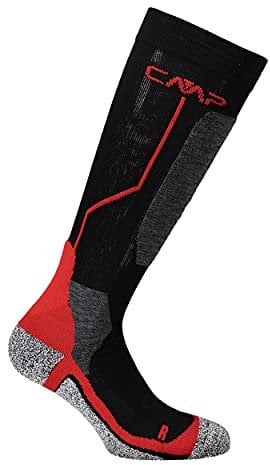 CMP - Calza da sci in lana, Nero-Ferrari, 43/45