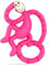 Matchstick Monkey Beißring Affe mini - Baby Zahnungshilfe - Beißspielzeug - Silikon - BPA-frei - ab 3 Monaten - massiert wundes Zahnfleisch - leicht zu greifen - pink