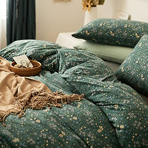 Set di biancheria da letto con copripiumino in jersey di cotone, motivo floreale, per letto king size, stile vintage, con 2 federe