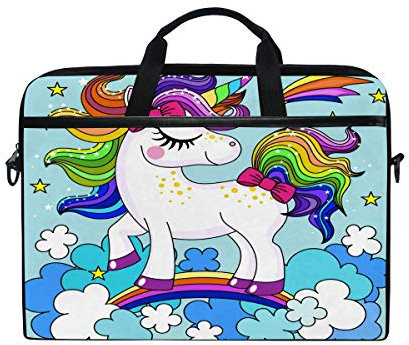 BKEOY Laptoptasche Regenbogen Einhorn Laptoptasche Sleeve 13-15,6 Zoll