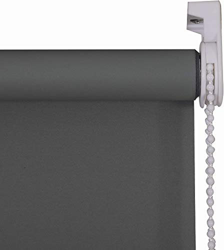My Home Store Blackout Roller Blinds Trimmable Easy Fit UV-Resistant Thermal Blind (Light Grey, 90 x 210 cm)