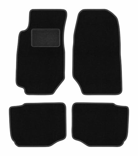 Velours-Fußmatten passend für Ford Granada 1972-1985, Schwarz, LUX | passend für Limousine; Velours-Teppich (Polypropylen), ca. 6,5 mm; rutschfest, Universal-Befestigungen