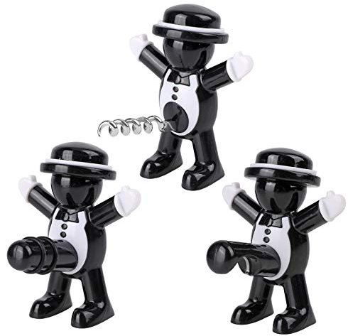 3Pack Bouchon Bouteille Vin, ouvre-Bouteille Ensemble Bouchon de vin, Tire-Bouchon de Bouteille, Cadeau Gag Scellant de vin,Décapsuleur de bière pour Home Party Hotel Bar Cadeau pour Gentleman