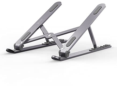 Xlayer Laptop und Tabletständer klappbar faltbar mit Filzetui, Transporttasche, höhenverstellbar Laptophalter für Schreibtisch kompatibel mit PCs, Tablets: MacBook, Dell, Lenovo, Samsung, Acer, Huawei