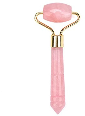 Rose Pink Quartz Face Massage Rollers Rose Massage Stick Gouache Lifting Facial Tool for Facical Foot Massage-B