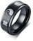 Stfery Ringe Edelstahl Tai Chi Diagramm Männer Ring Breit Schwarz Herren Ringe Vintage zum Valentinstag, Größe 57 (18.1)