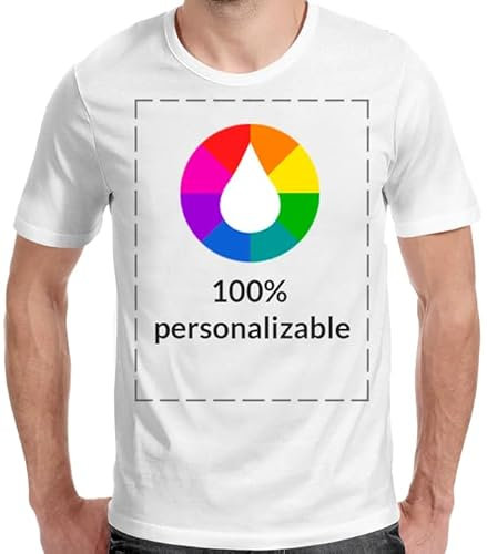 Genérico Camiseta Personalizable · con Tus Fotos y Textos · A Todo Color Serigrafía (FR/ES, Letras, S, Regular, Regular, Blanco)