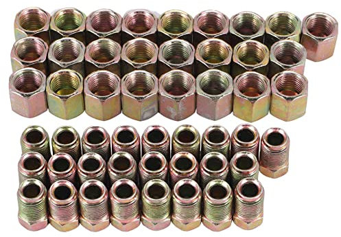 Yuemsh Muttern für Bremsleitungen, Außengewinde und Innengewinde, M10 x 1 mm, 3/16 Zoll Außendurchmesser, Kupfer-Bremsschläuche, Leitungsrohrverschraubungen, metrisch, 50 Stück