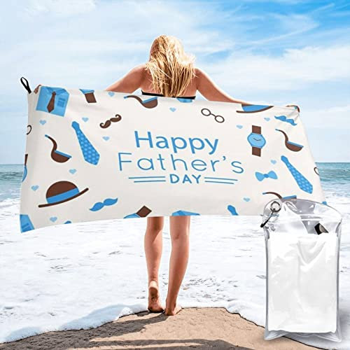 Mikrofaser-Strandtuch – Vatertag, Liebe, Papa, bedruckt, super saugfähig, schnell trocknend, Badetücher für Reisen, Camping, Fitnessstudio, Strand, Schwimmen, Yoga