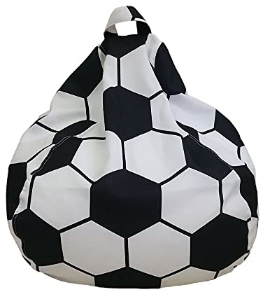 Highdi Sitzsack für Erwachsene Outdoor Indoor Sitzkissen Waschbarer Weicher Flauschiger Sofabettbezug Ohne Füllung Gartenkissen Bodenkissen für Wohnzimmer Gaming (Fußball,70x80cm)