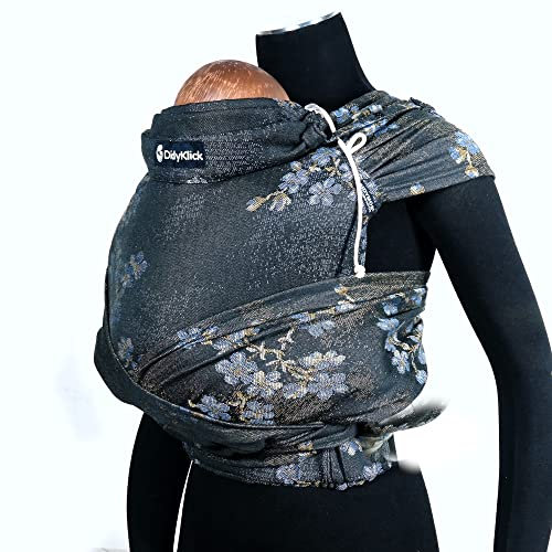 Didymos DidyKlick 4u Babytrage - Halfbuckle Tragehilfe Blaue Blüte - für Babys und Kleinkinder von 3,5kg bis 20kg - ergonomische Sitzhaltung - Bauchtrage - Hüfttrage - Rückentrage
