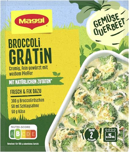 MAGGI Fix für Broccoli Gratin, Würzmischung zur schnellen Zubereitung eines cremigen Auflaufs, 1er Pack (1 x 36g)