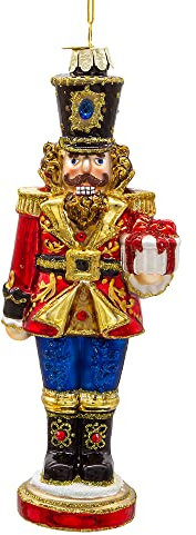 Kurt S. Adler 7” Bellissimo Red Green Elegant King Nutcracker Glass Christmas Ornament BELL0025