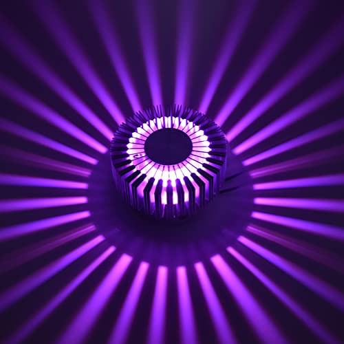 3W LED Deckenleuchte, 360° Licht, Starker Dekorativer Effekt, Moderne Stilvolle und Schlichte Wandleuchte für Wohnzimmer, Party, KTV, Bar, Schlafzimmer, Küche, Korridor(Hochwertiges violettes Licht)
