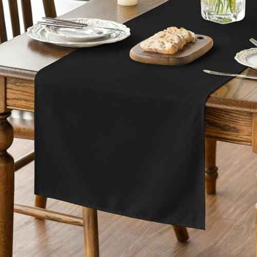 Artoid Mode Schwarz Halloween Tischläufer, Herbst Abwaschbar Küche Esstisch Tisch Dekoration Drinnen Urlaub Party Dekor 40x240 cm