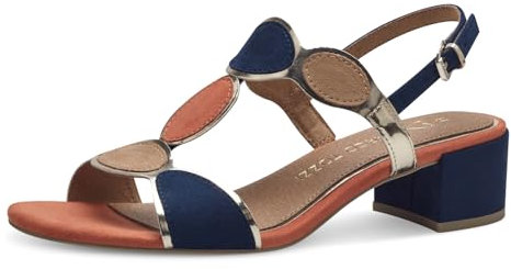 MARCO TOZZI Sandale à talon by Guido Maria Kretschmer 2-28230-42 Femme, Bleu Marine, 40 EU