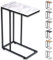 SG Traders C Shaped Side Table Coffee Table End Table Under Sofa Living Room Table Snack Laptop Holder Stable Metal Frame for Bedroom Office Sofa Bed Side Table Easy to assemble (White Marbel)