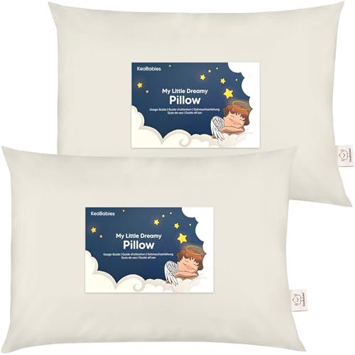 2er Pack Kleinkind Kissen 33 x 45 cm - Weich Bio Baumwolle Kissen Kinder - Kleinkind Kopfkissen Zum Schlafen - Kleines Kinder Kissen - Kinderkopfkissen für Kleinkinder - Kinderkissen (Clay)