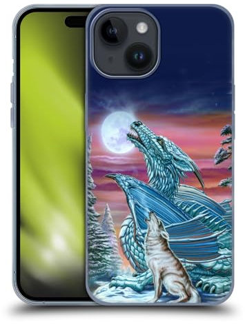 Head Case Designs Offizielle Ed Beard Jr Mond Lied Wolfsmond Drachen Soft Gel Handyhülle Hülle kompatibel mit Apple iPhone 15