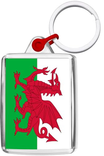 Pixly® Wales Flag Keyring Key Fob Country Keychain Keepsake Welsh Souvenir Gift