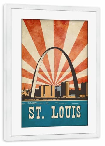 artboxONE Poster mit Rahmen weiß 75x50 cm St. Louis Vintage von sommersbilder - gerahmtes Poster