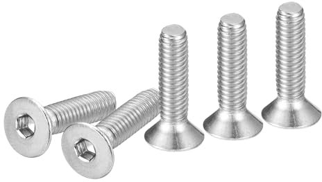DTGN Viti a Testa Cilindrica Esagonale M4-0.7 x 16mm, 100Pz. Viti a Testa Piatta Esagonale in Acciaio Inossidabile 304, Filettatura Completa, Bulloni Svasati.