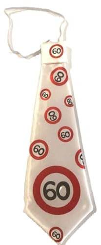 Udo Schmidt Spass Krawatte zum 60. Geburtstag weiss/rot