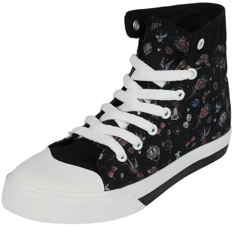 Rock Rebel by EMP Damen Schwarze high Sneaker mit Alloverprint EU39