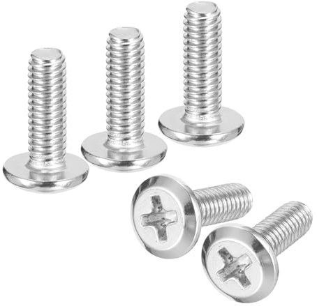 sourcing map M4x12mm 100Pc 304 Stainless Steel Phillips Drive Machine Screw | Flat Round Head, Full Thread, Bright Finish, Phillips Head Screws, Furniture Screw Connection Bolt Screw