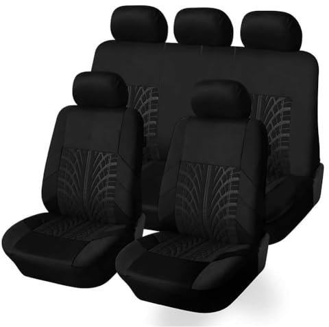 IVQOYTTV 9 Stück Auto Sitzbezüge für Toyota Corolla Touring Sports Wagon, Sitzbezügesets Universal 5 Sitzer Autositzbezüge Set Seitenairbag Innenraum Zubehör,A/Black