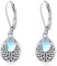 Odinstone Boucles d'oreilles Phoenix Pierre de Lune, Boucles d'oreilles Femme en Argent Sterling 925 Boucles d'oreilles goutte d'eau Hypoallergénique Cadeau pour femmes (H)
